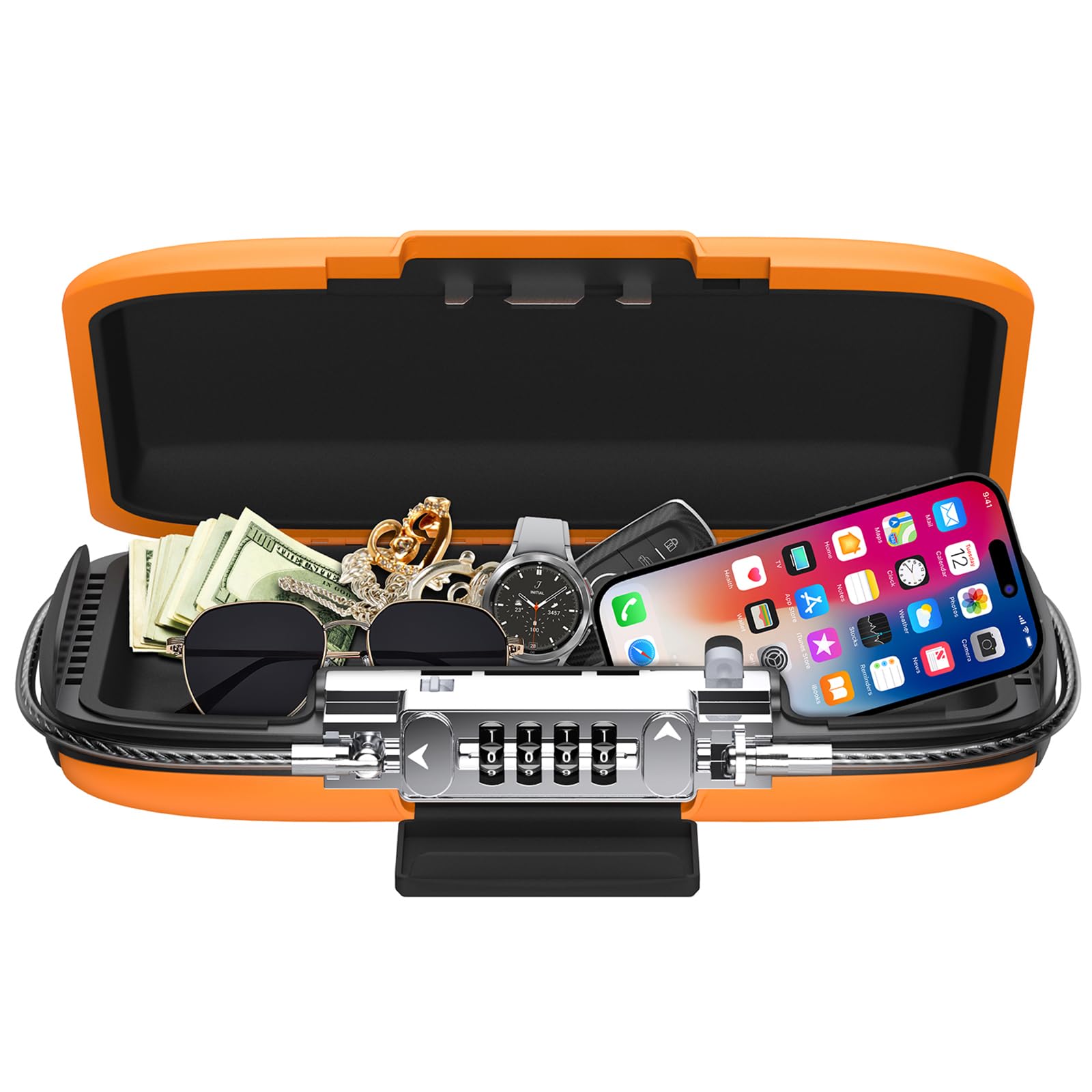Caja de Seguridad Portátil con - Chain Lock Combination reseña y precio